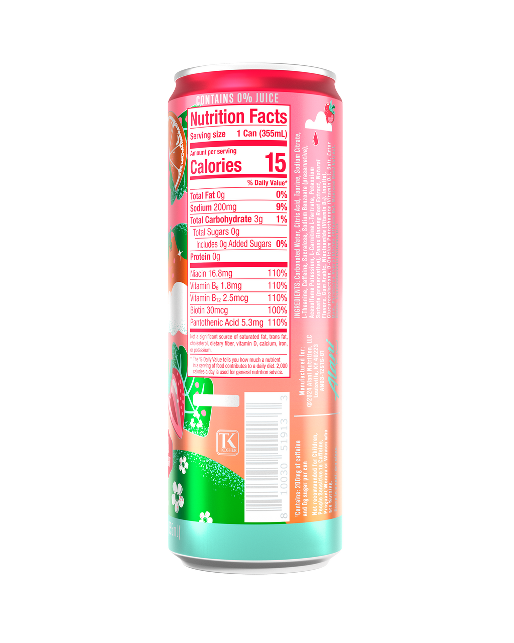 Alani Nu Energy Drink - Strawberry Sunrise V9 - image 3