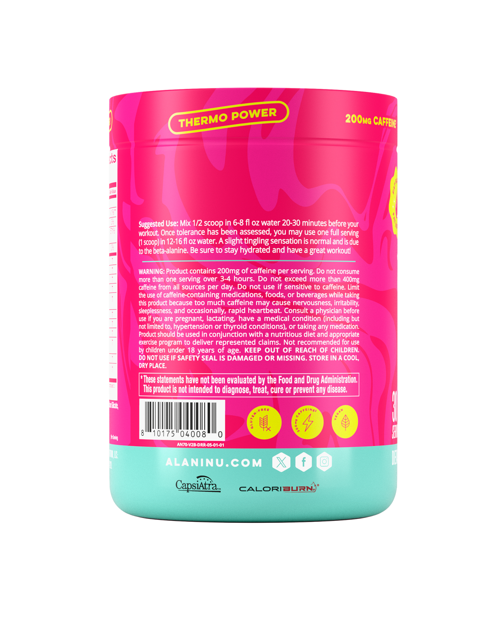 Alani Nu Pre-Workout+ Burn - Dragon Fruit Rush V5 - image 3