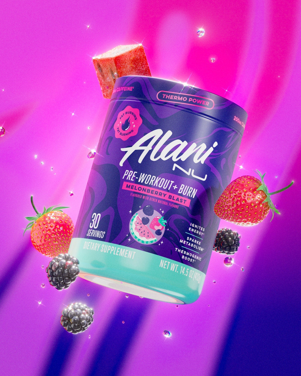 Alani Nu Pre-Workout+ Burn - Melonberry Blast M0 - image 4