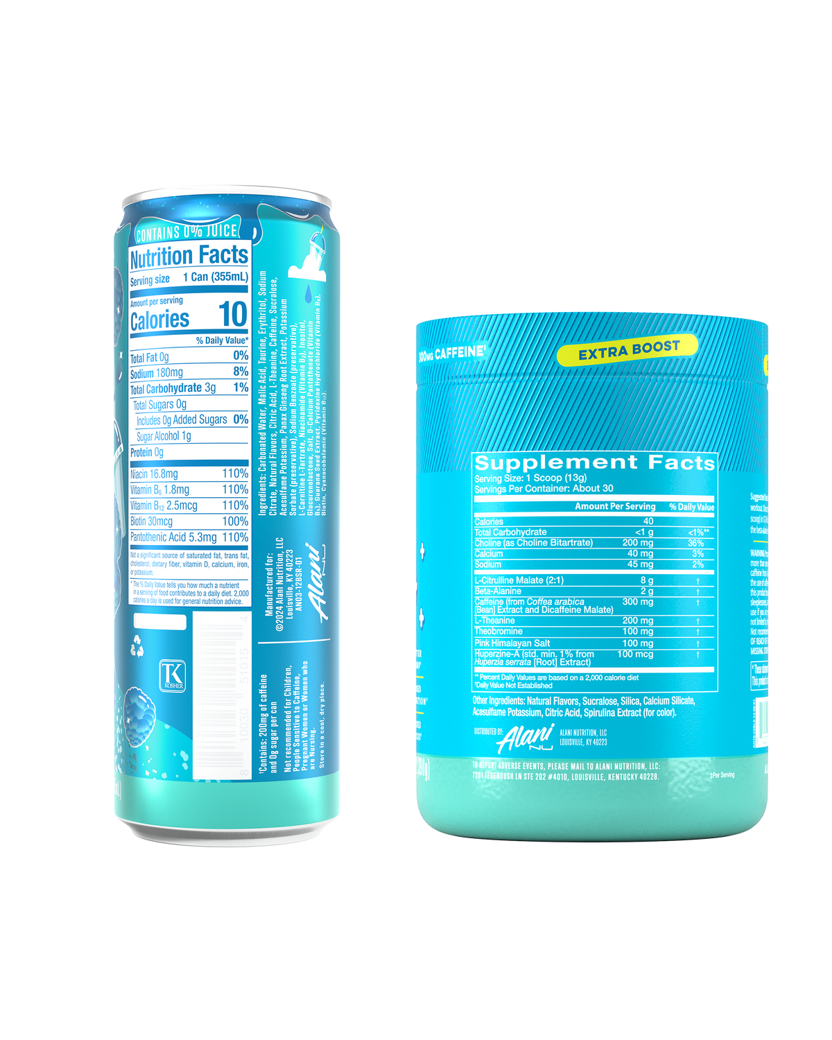 Alani Nu Energy Drink & Pre-Workout+ - Blue Slush O4 - image 3