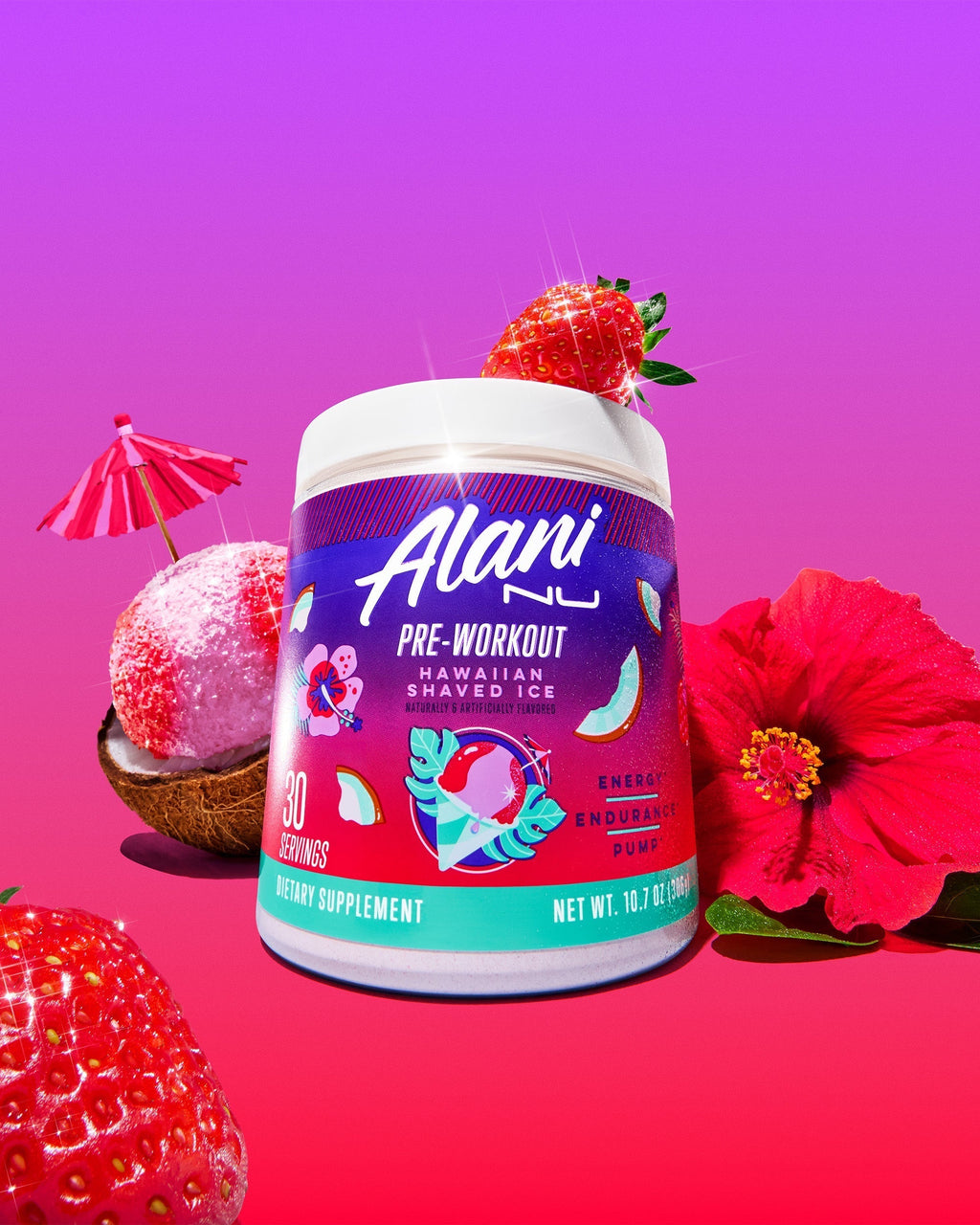 Alani Nu Energy Drink & Pre-Workout - Hawaiian Shaved Ice V7 - image 5