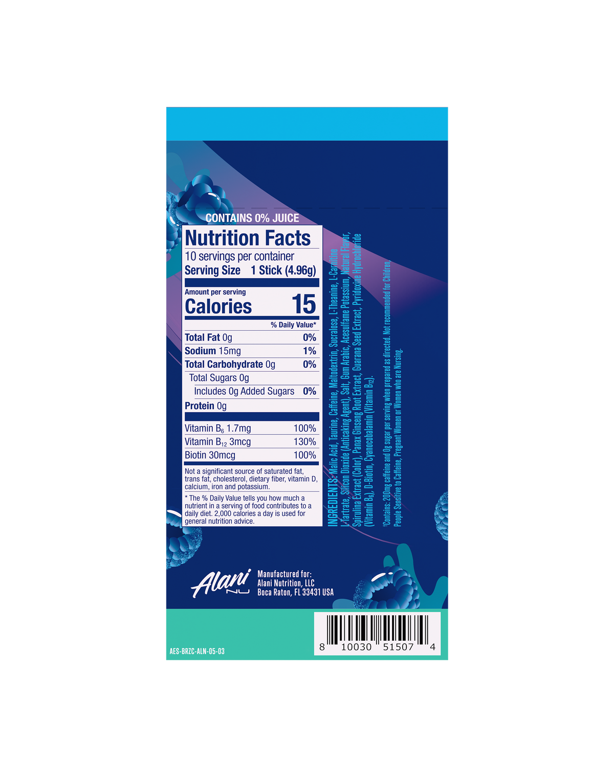 Alani Nu Energy Sticks - Breezeberry C6 - image 3