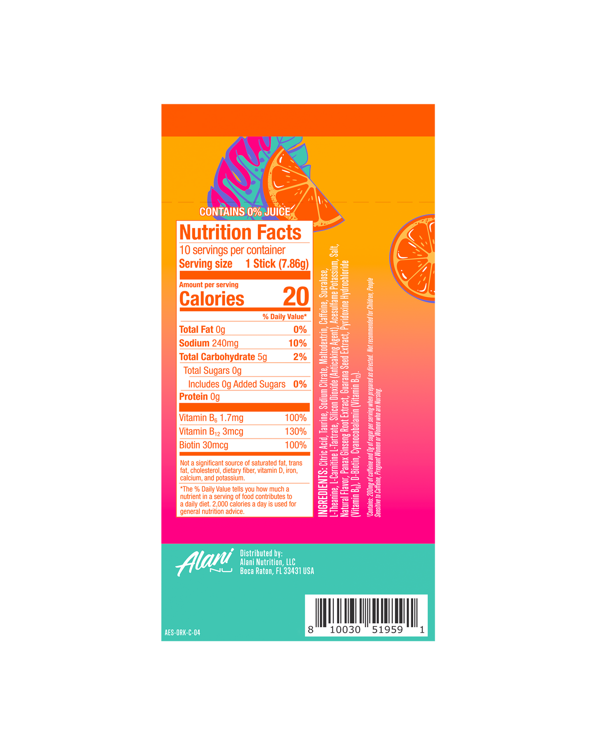 Alani Nu Energy Sticks - Orange Kiss Z0 - image 3