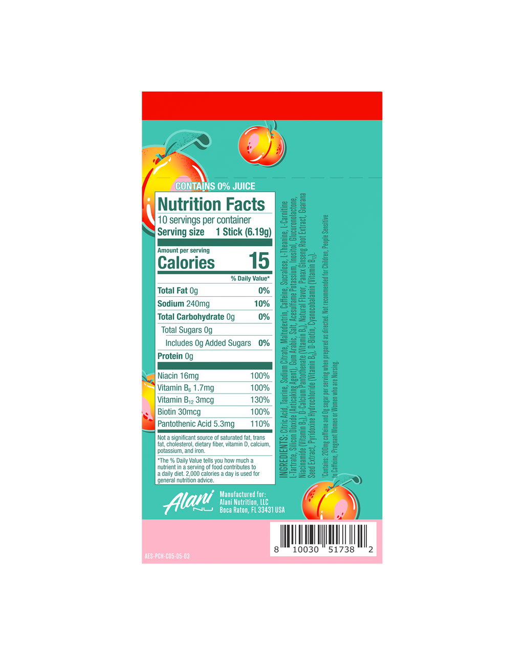 Alani Nu Energy Sticks - Juicy Peach E9 - image 3