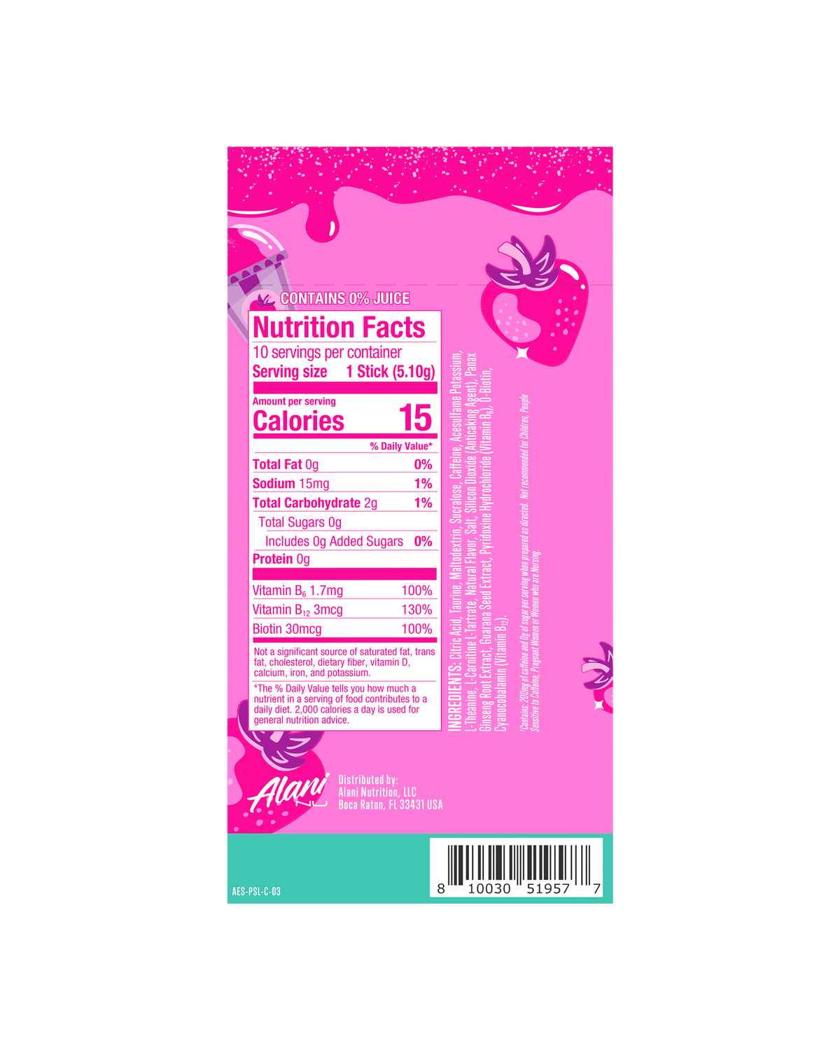 Alani Nu Energy Sticks - Pink Slush G3 - image 3